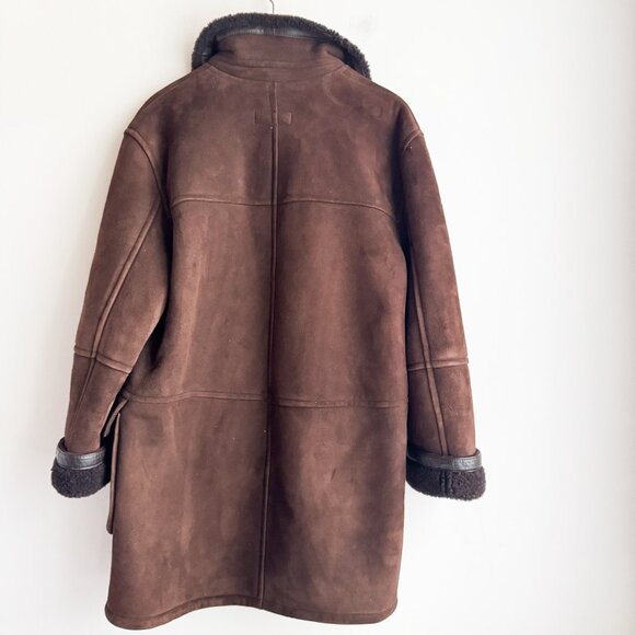 Vintage Jones New York Country Brown Suede Sheepskin Toggle Button  Chore Coat S - Picture 2 of 8